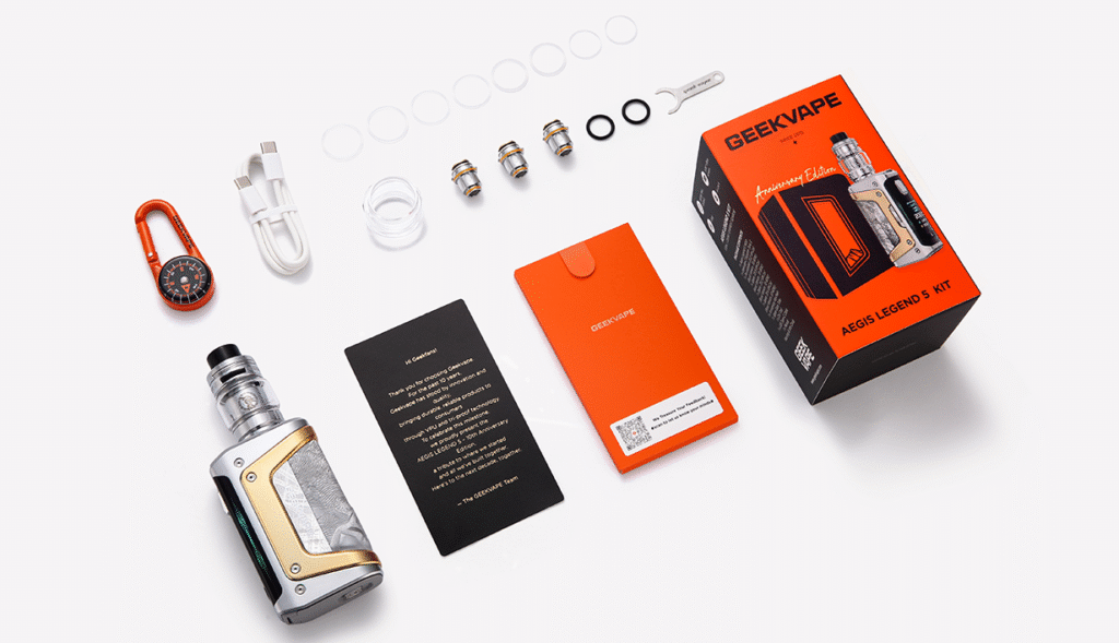Kit Aegis Legend 5 Edition Limitée Everest Sunrise Geekvape 3 Contenu de la boîte Kit Aegis Legend 5 Edition Limitée Everest Sunrise Geekvape Site De Vape