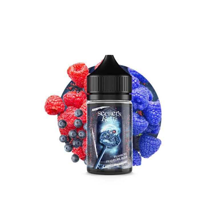 Concentré Blue Key 30 ml Secret’s Keys : arôme DIY framboise et framboise bleue, recette fruitée équilibrée, dosage dès 9 %.