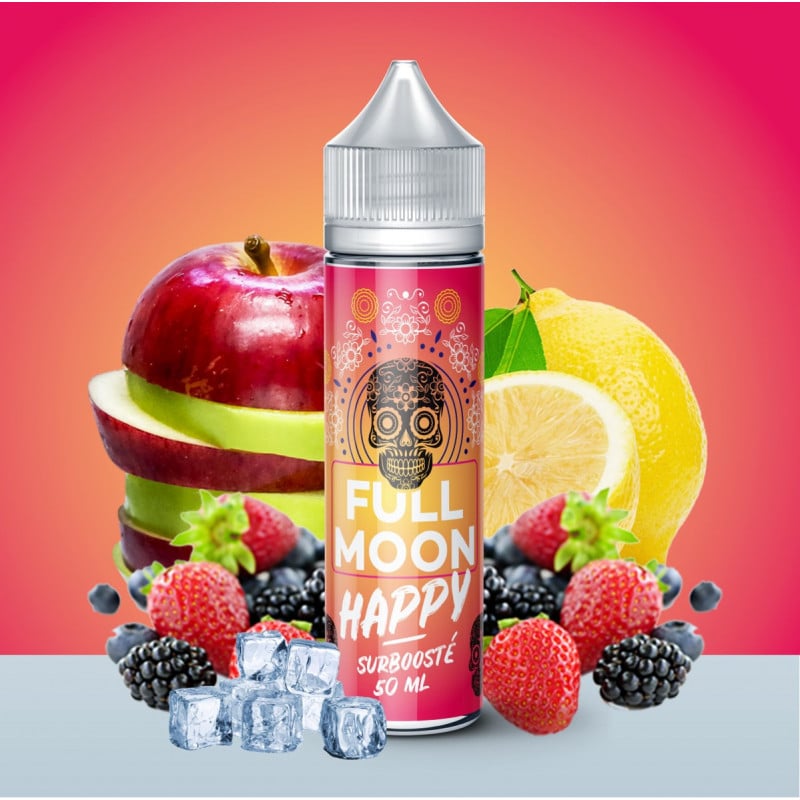 e-liquide Happy 50 ml Full Moon pomme citron baies fruité frais