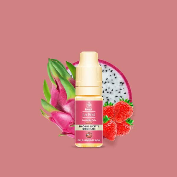 e-liquide Licorne Recette Originale 10 ml Le Pod Liquide by Pulp fraise fruit du dragon sels de nicotine
