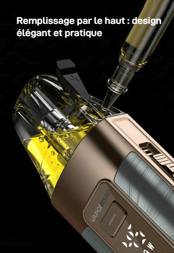 Pod Luxe X3 Vaporesso 2600mAh, 45W, airflow réglable 4 Remplissage par le haut (top-fill) du pod Vaporesso Luxe X3