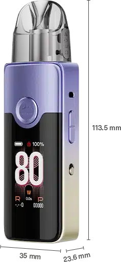 Kit Pod Vinci E80 Voopoo - 3000mAh 80W Écran TFT 1 Dimension du pod Vinci E80 de chez Voopoo