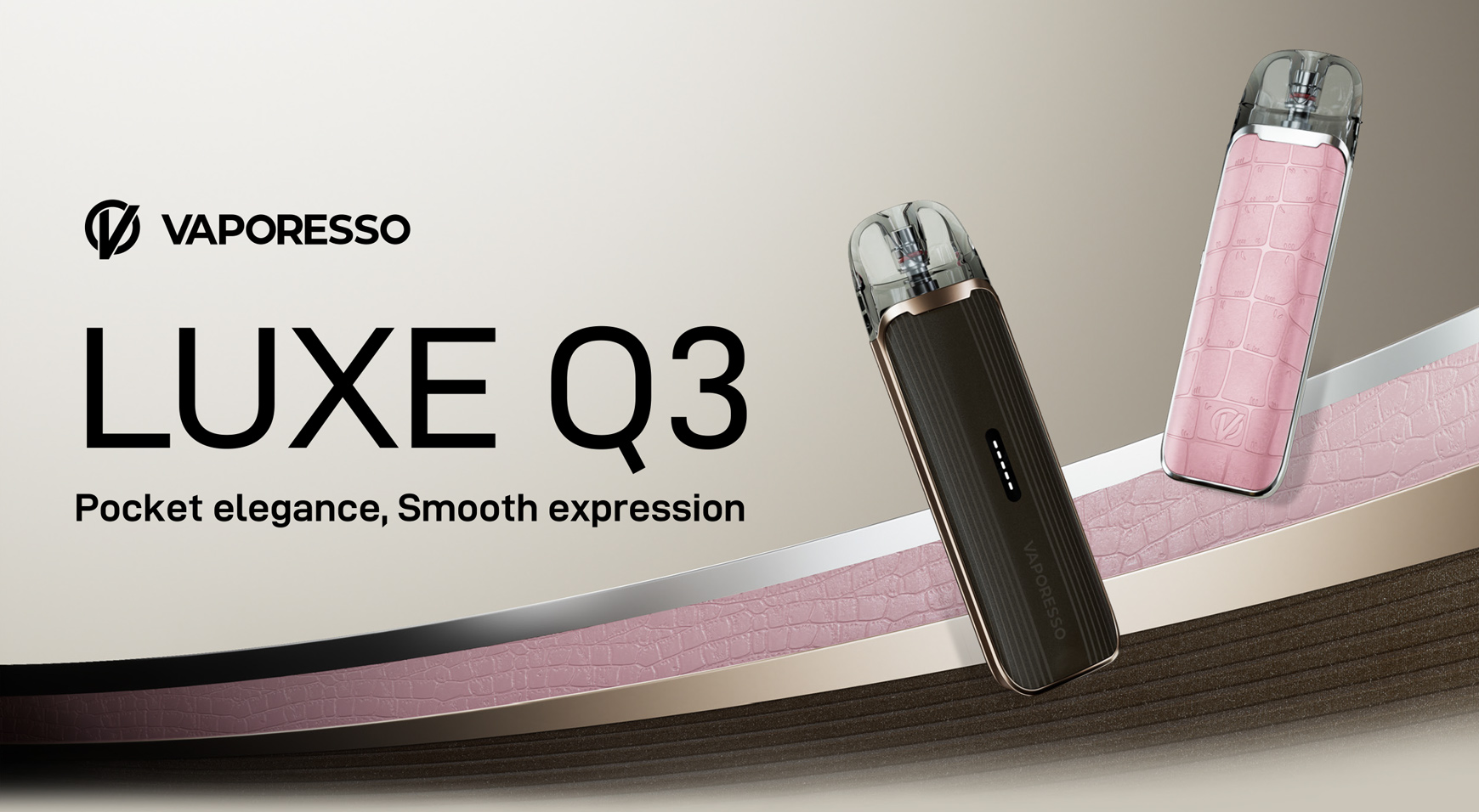 Kit Luxe Q3 Vaporesso Pod 1450mAh 20W 3ml Corex AXON 1 Présentation Kit Luxe Q3 Vaporesso